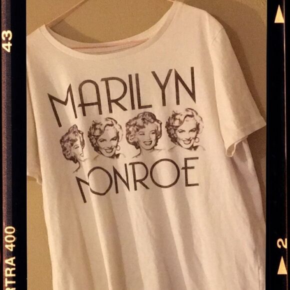 Marilyn Monroe shirt 4 faces brown on off white XL - Picture 6 of 8
